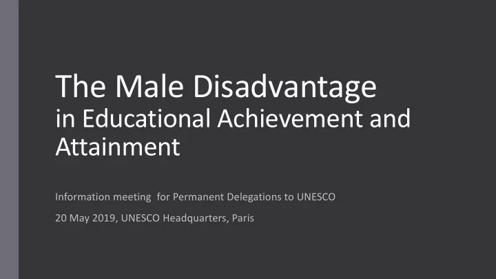 the male disadvantage
