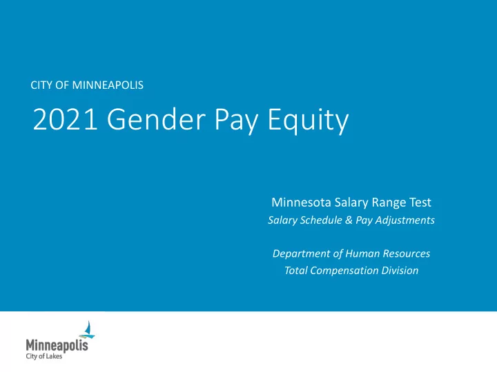 2021 gender pay equity