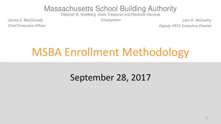 msba enrollment methodology