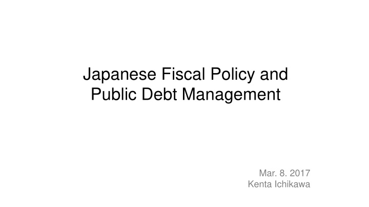 japanese fiscal policy and