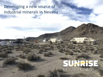 industrial minerals in Nevada  Main Zone  Important Notice The content of information contained in