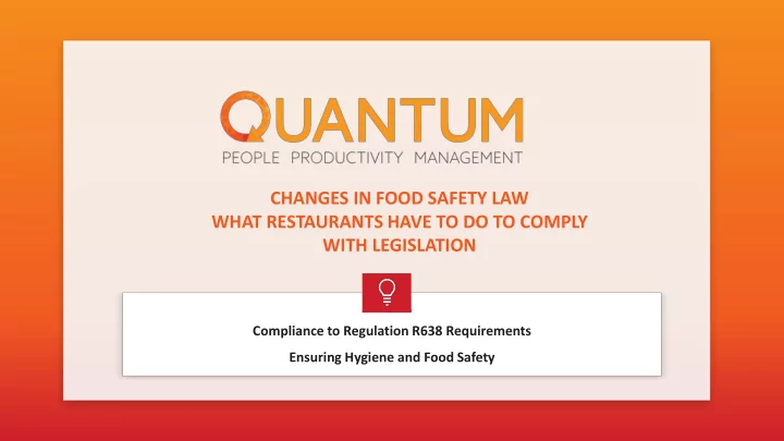 changes in food safety law what restaurants have to do to