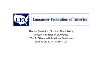 123rd AFDO Annual Educational Conference  June 22-26, 2019 | Atlanta, GA  Obstacles to Food Safety