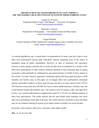 e-mail: laeticia@nepo.unicamp.br  Bernardo L. Queiroz  Department of Demography  Universidade