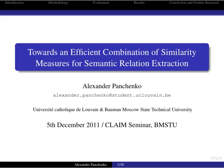 towards an efficient combination of similarity measures