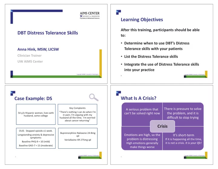 learning objectives