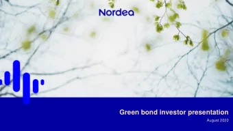 Green bond investor presentation  August 2020  Disclaimer This presentation contains