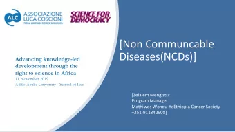 [Non Communcable  Diseases(NCDs)]  Advancing knowledge-led  development through the  right to