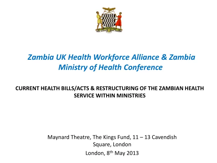 zambia uk health workforce alliance zambia ministry of