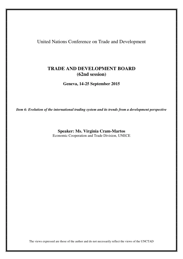 united nations conference on trade and development