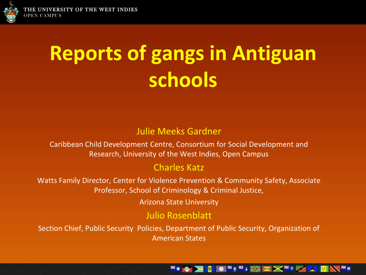 reports of gangs in antiguan
