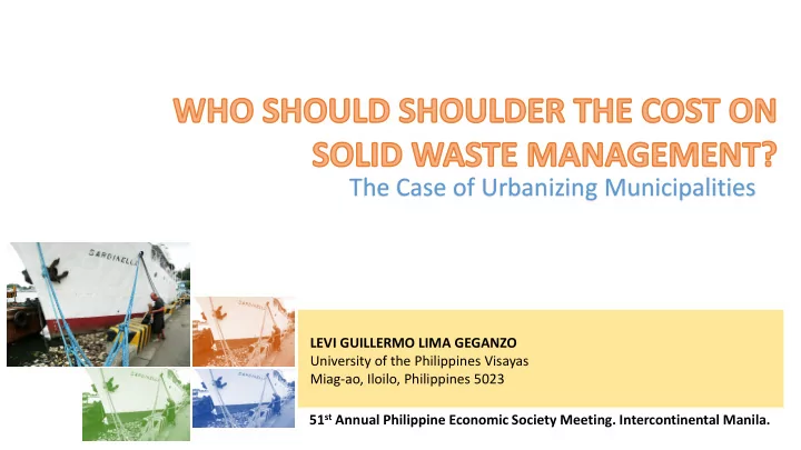 the case of urbanizing municipalities