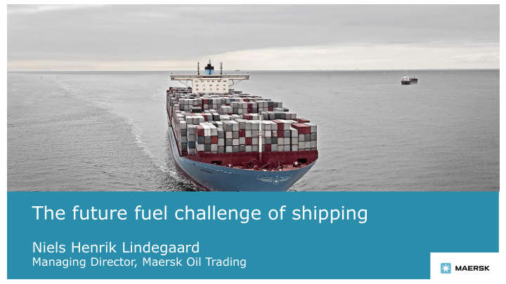 the future fuel challenge of shipping