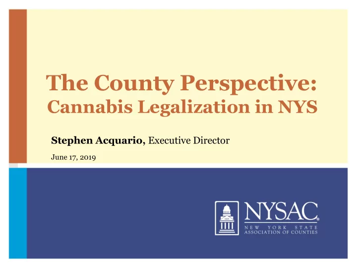 the county perspective