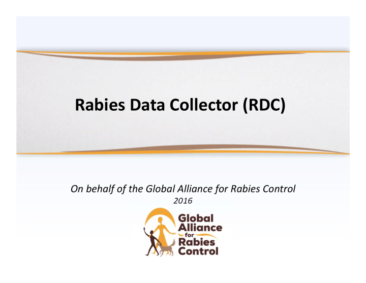 rabies data collector rdc