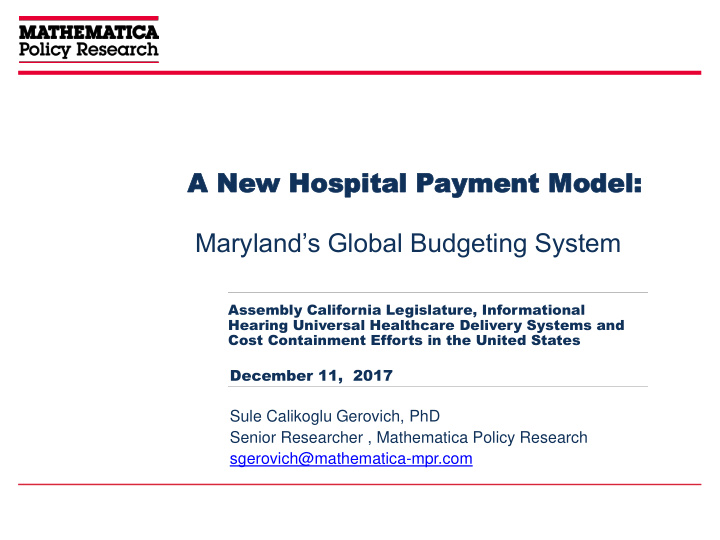 maryland s global budgeting system
