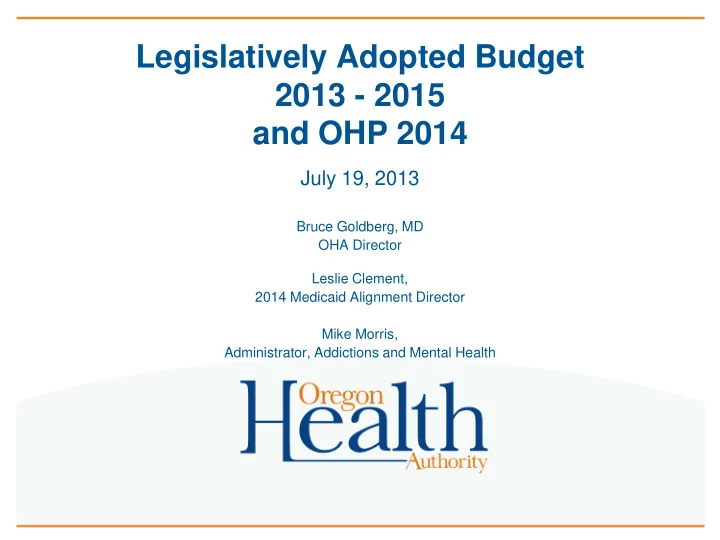 and ohp 2014