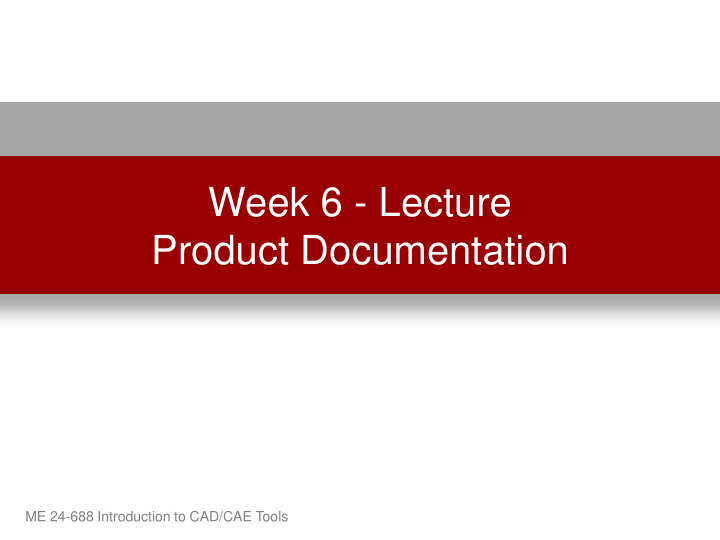 product documentation