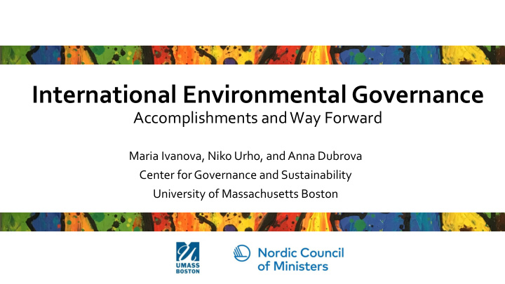 international environmental governance