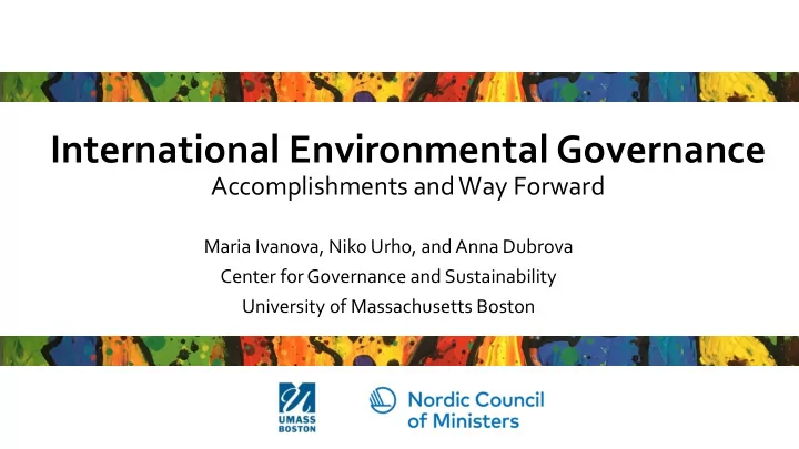 international environmental governance