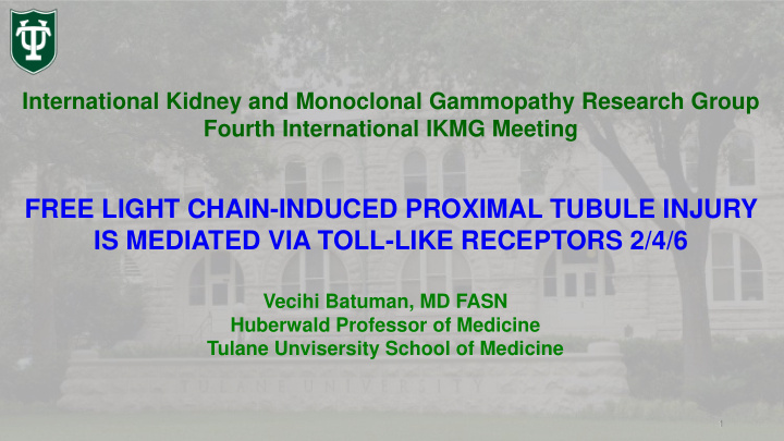 free light chain induced proximal tubule injury is