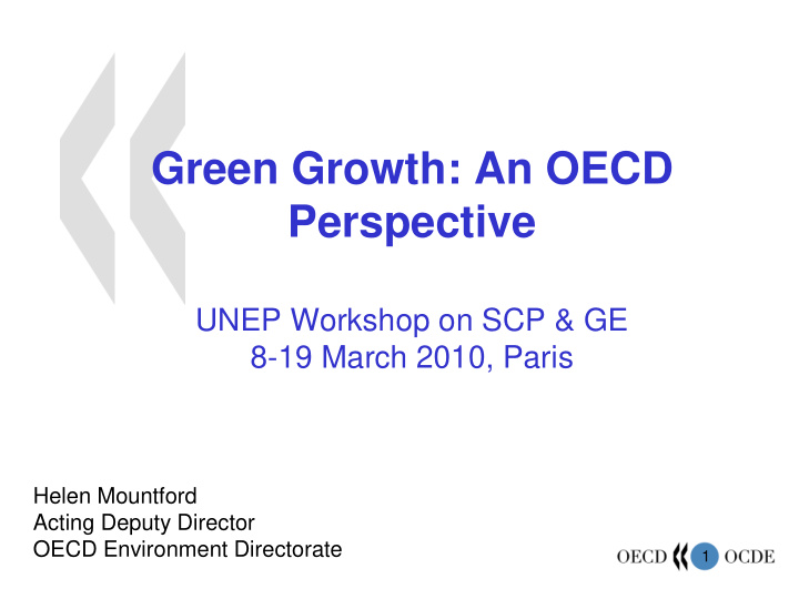 green growth an oecd perspective