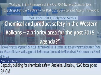 Agenda include:  www.ambassadors-env.com  www.apos.org.rs  CHEMICAL SAFETY :  MEANING Chemical