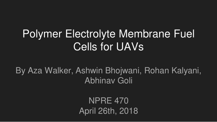 polymer electrolyte membrane fuel cells for uavs