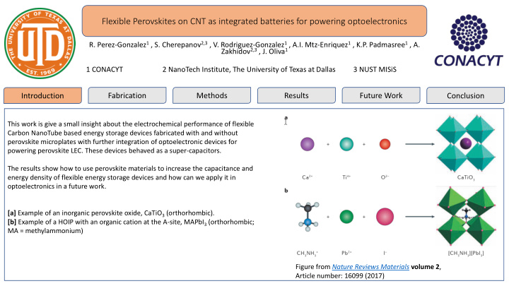 flexible perovskites on cnt as integrated batteries for