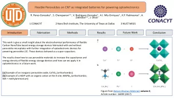 Flexible Perovskites on CNT as integrated batteries for powering optoelectronics R. Perez-Gonzalez
