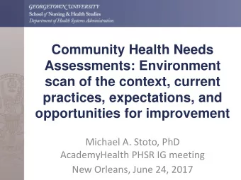 Assessments: Environment  scan of the context, current  practices, expectations, and  opportunities