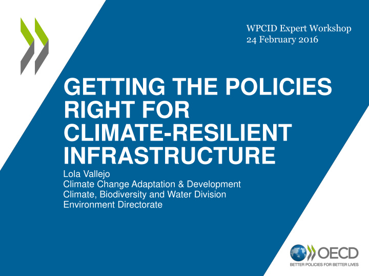 getting the policies right for climate resilient
