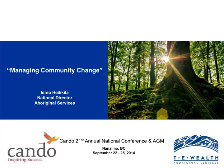 managing community change