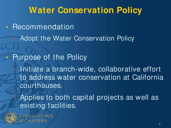 water conservation policy