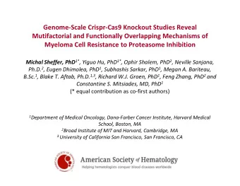 Genome  Scale Crispr  Cas9 Knockout Studies Reveal Mutifactorial and Functionally Overlapping