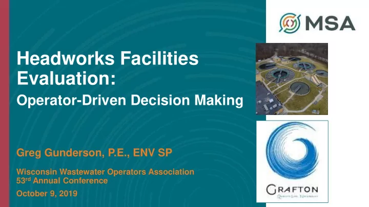 headworks facilities evaluation