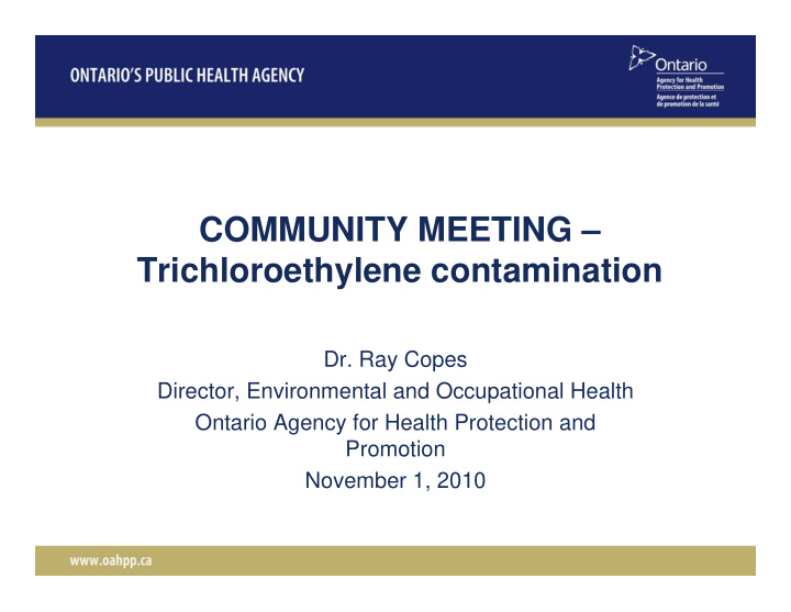 community meeting trichloroethylene contamination