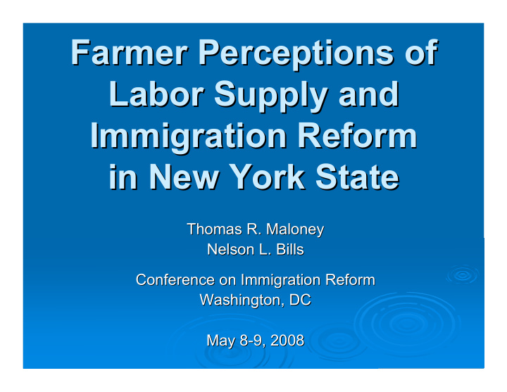 farmer perceptions of farmer perceptions of labor supply