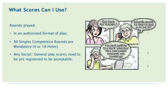 Rounds played:  In an authorized format of play;  All Singles Competition Rounds are