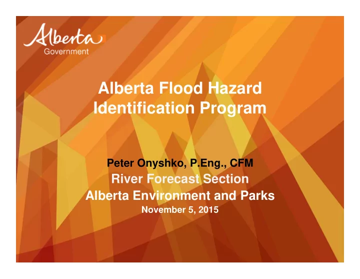 alberta flood hazard identification program