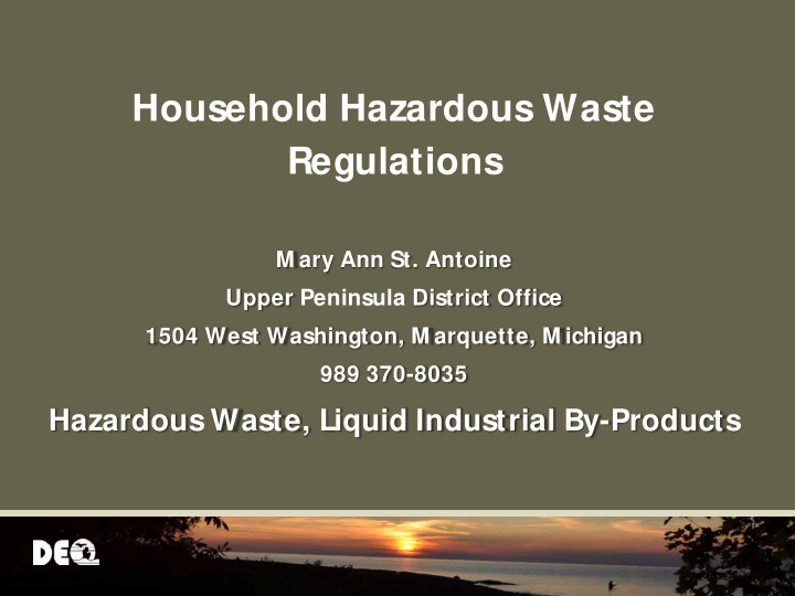 household hazardous waste regulations