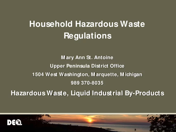 household hazardous waste regulations