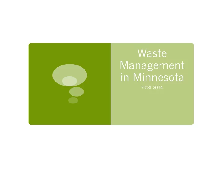 waste management in minnesota