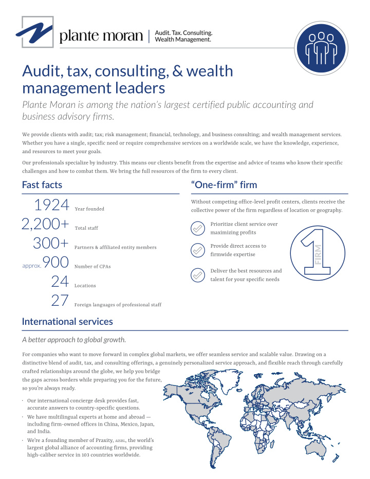 audit tax consulting wealth management leaders