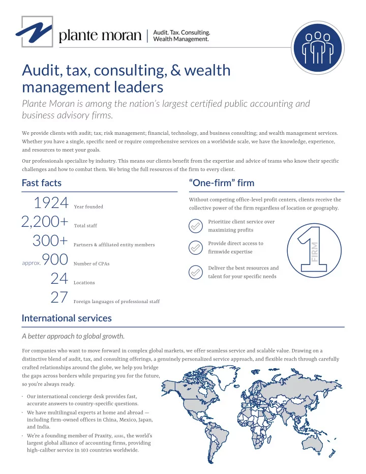audit tax consulting wealth management leaders