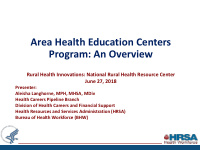 area health education centers program an overview