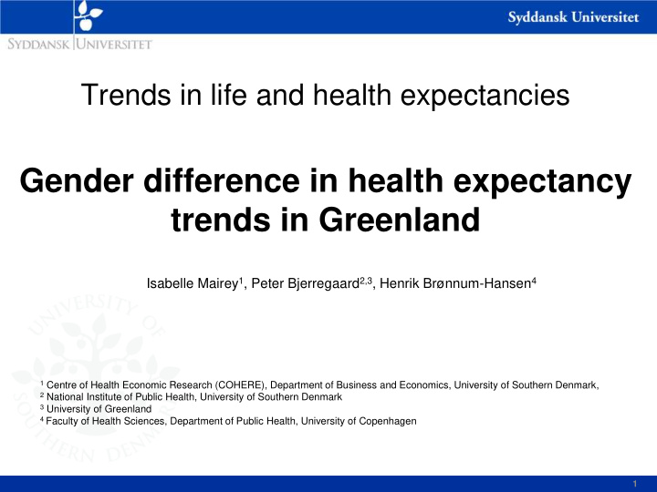 trends in life and health expectancies gender difference
