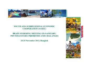 SOUTH ASIA SUBREGEIONAL ECONOMIC  MALDIVES  COOPERATION (SASEC)  BRAIN STORMING MEETING ON