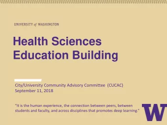 Education Building  City/University Community Advisory Committee  (CUCAC)  September 11, 2018