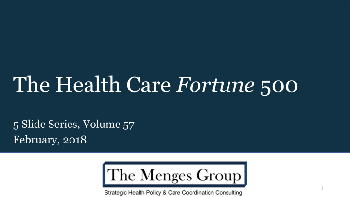 the health care fortune 500